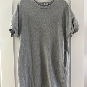 Casual Gray Sweatshirt Material Maternity Dress